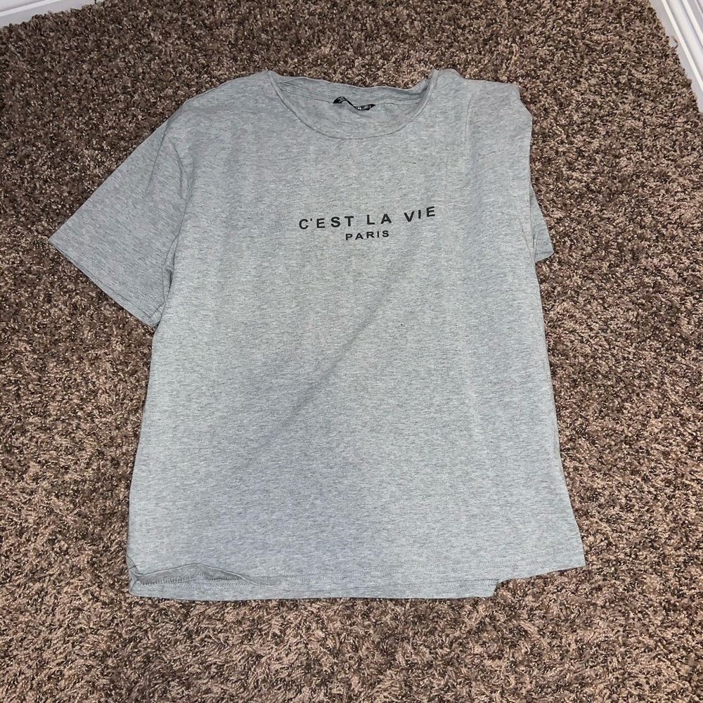 grey shirt